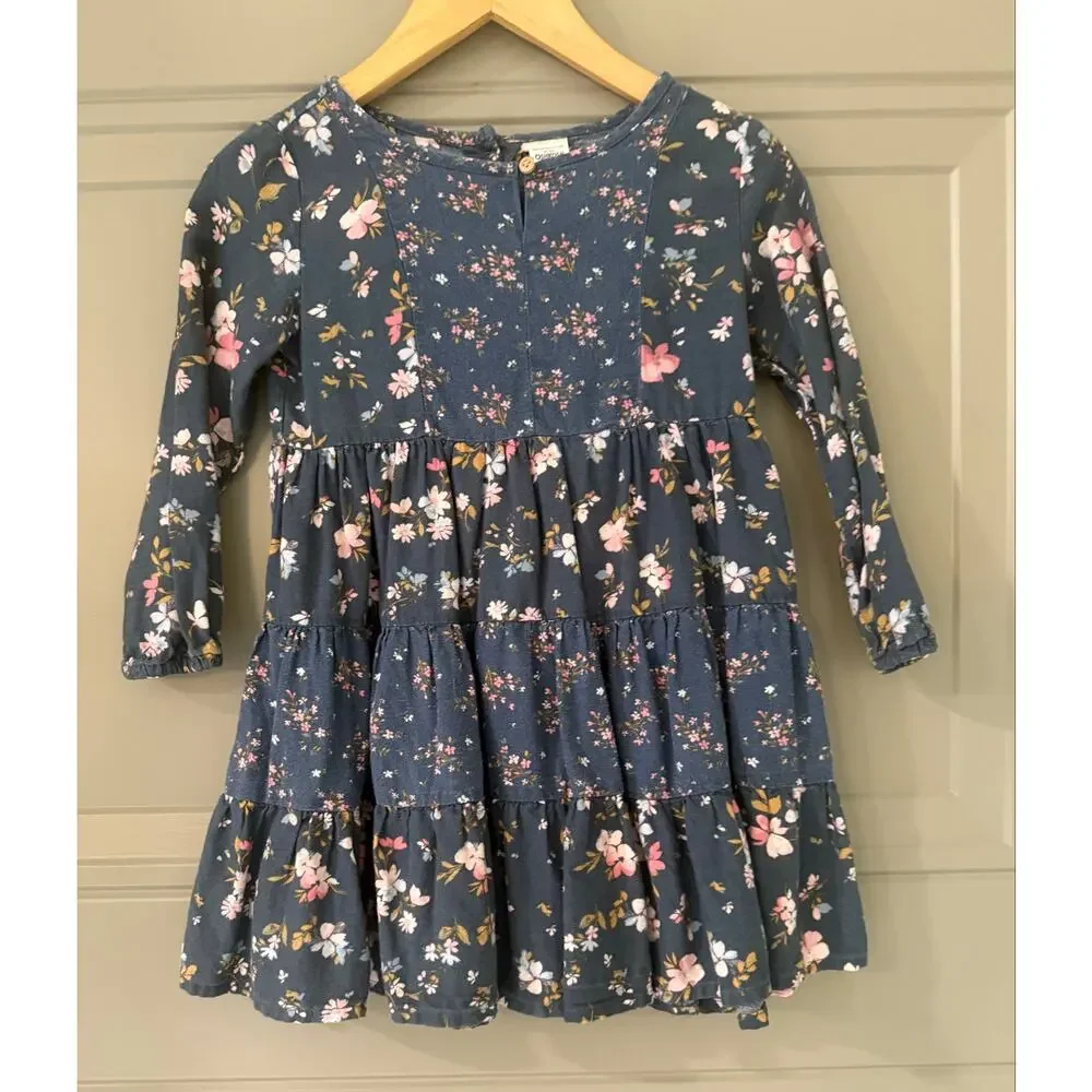 Lot of 3 Girls Dresses 2t 3t Chambray Gingham Floral